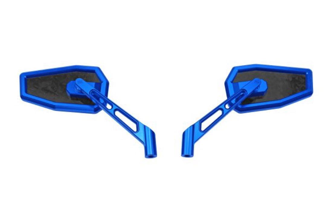 美品　ハーレー汎用　B3カーボンミラー　フォージド・ブルー