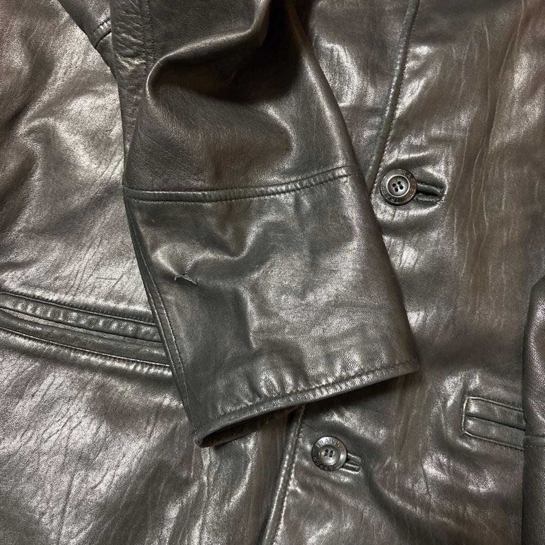 Euro vintage TRAPPER レザージャケット カーコート