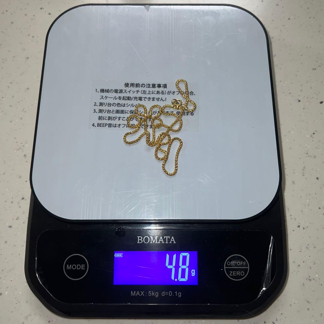 18金 K18 カットポンパチェーン 50cm 4.83g