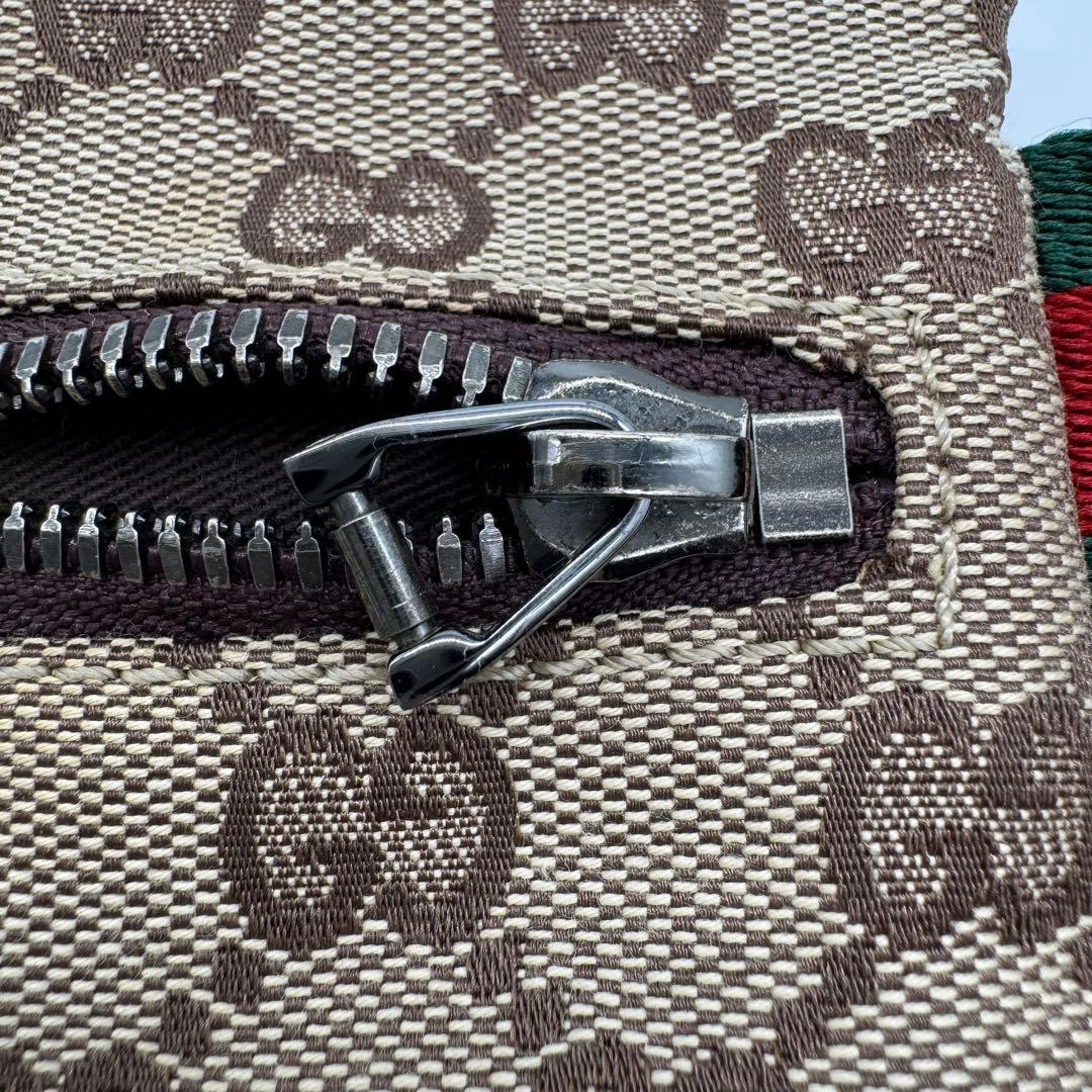 GUCCI ボディバッグ ウエストポーチ GG キャンバス ブラウン