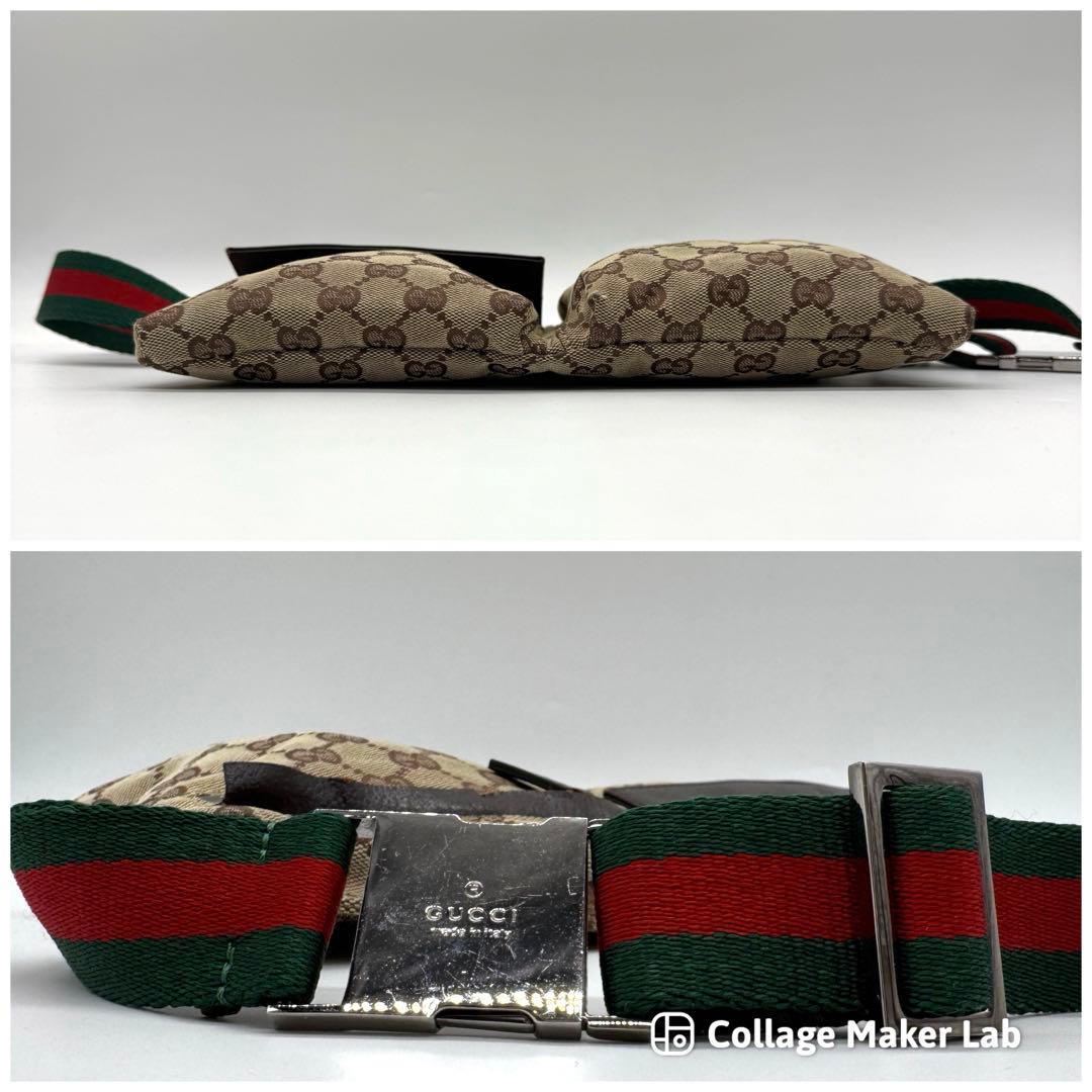 GUCCI ボディバッグ ウエストポーチ GG キャンバス ブラウン