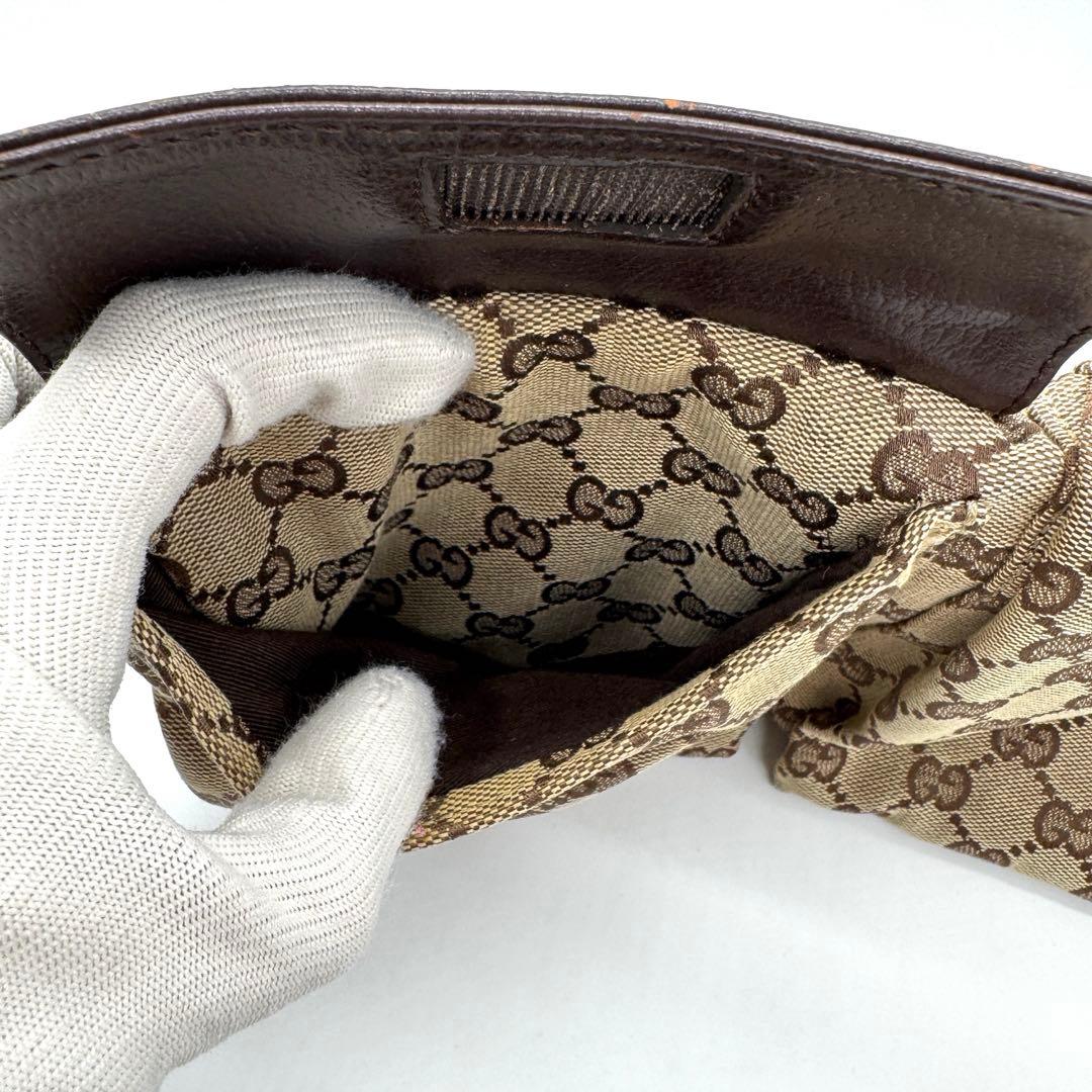 GUCCI ボディバッグ ウエストポーチ GG キャンバス ブラウン