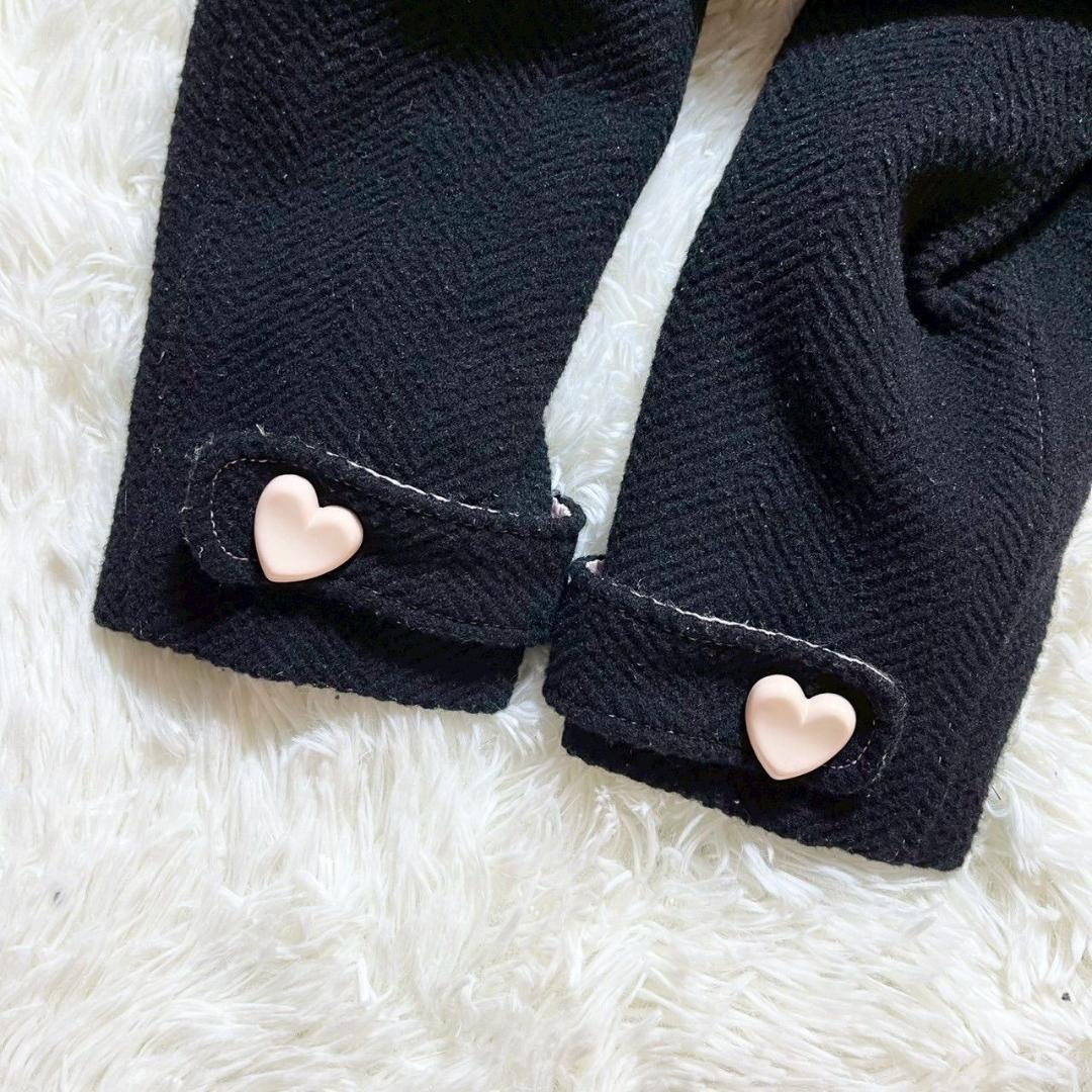 mezzo piano アンゴラ混ダッフルコート 140 ハートボタン 音符