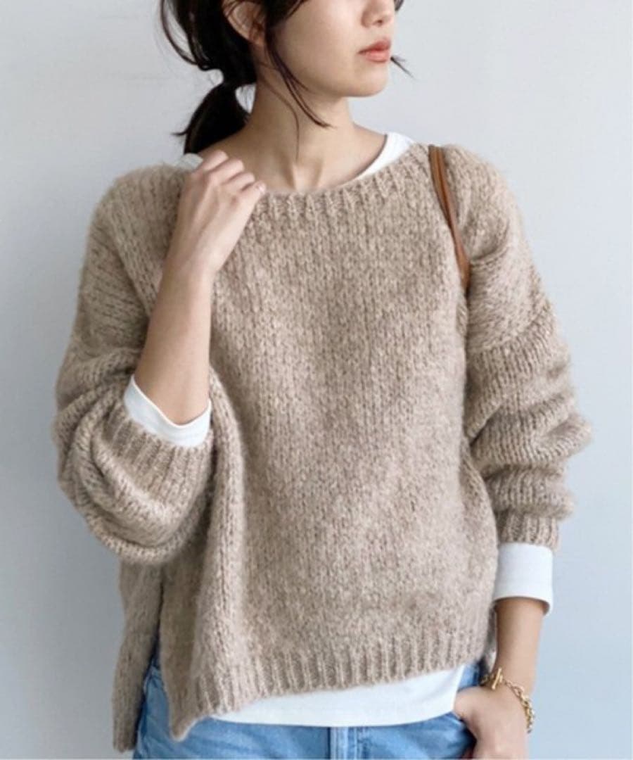 RN★プロフ必読★ 　別注ボートネックスリットプルオーバー