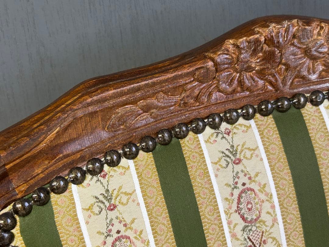 がんも　ストライプ　アームチェア　ソファ　ロココ調　イタリア　YZ