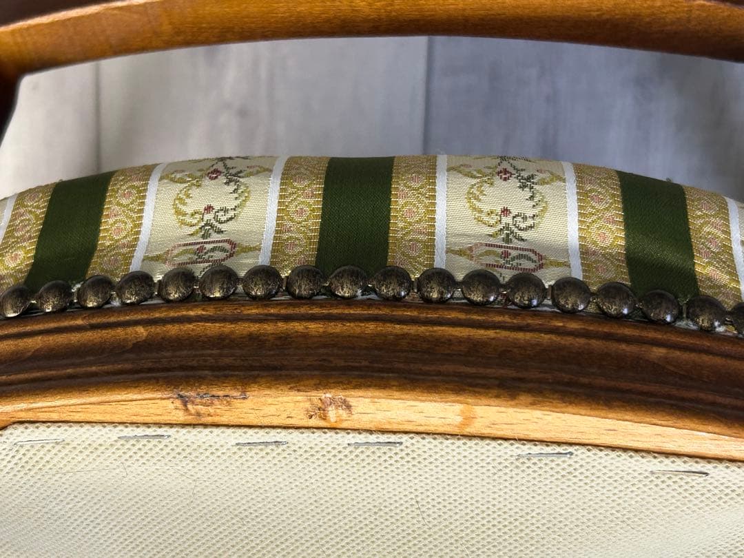 がんも　ストライプ　アームチェア　ソファ　ロココ調　イタリア　YZ