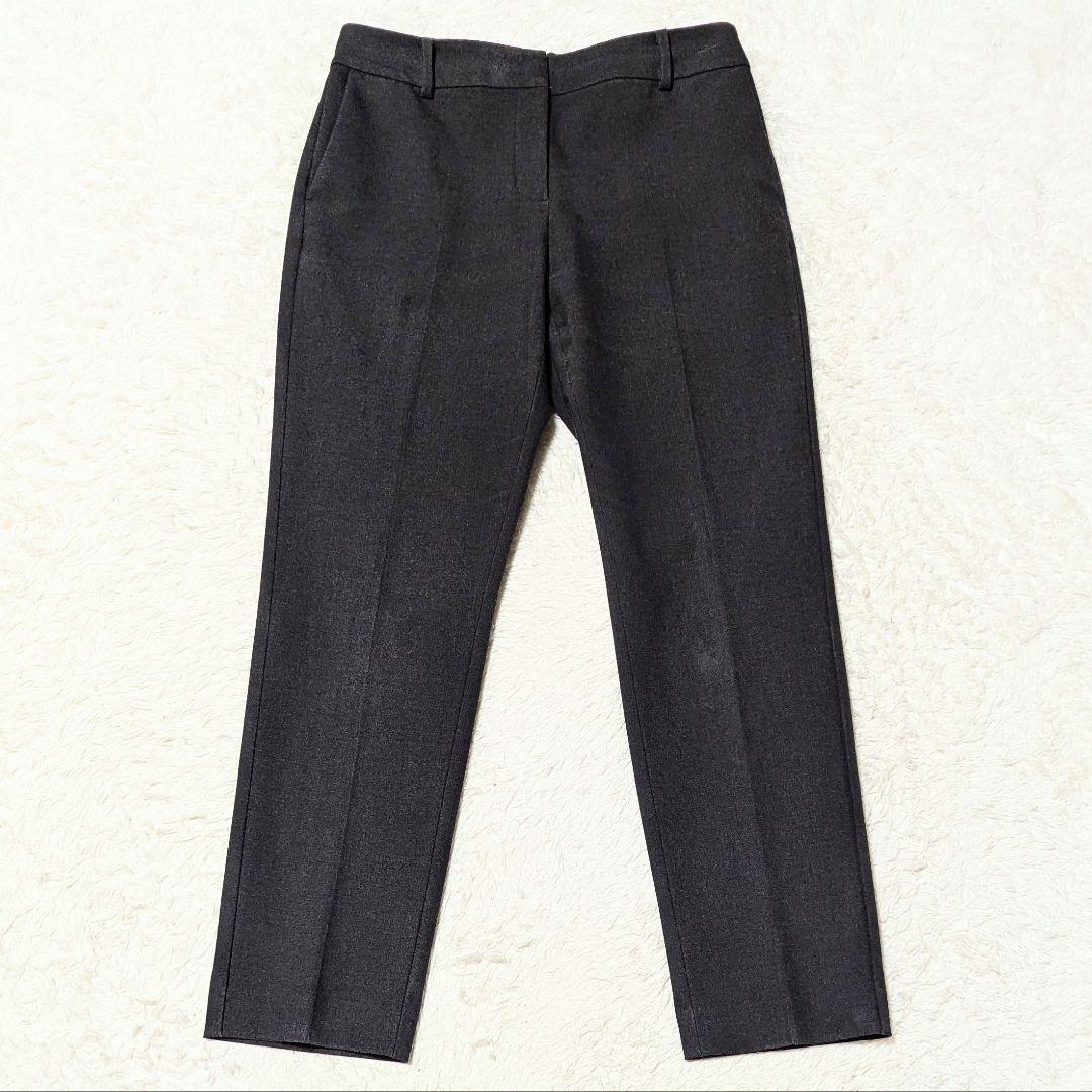 プラステ ウォームリザーブパンツスーツ ノーカラー 通勤 チャコールグレー L