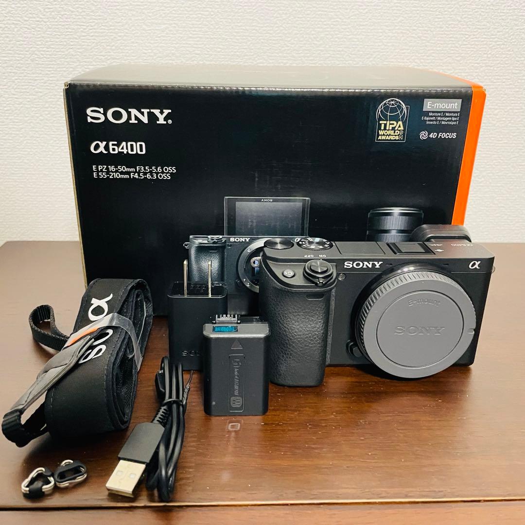 【美品】α6400本体（シャッター回数770回）＋35mm単焦点レンズ＋三脚等