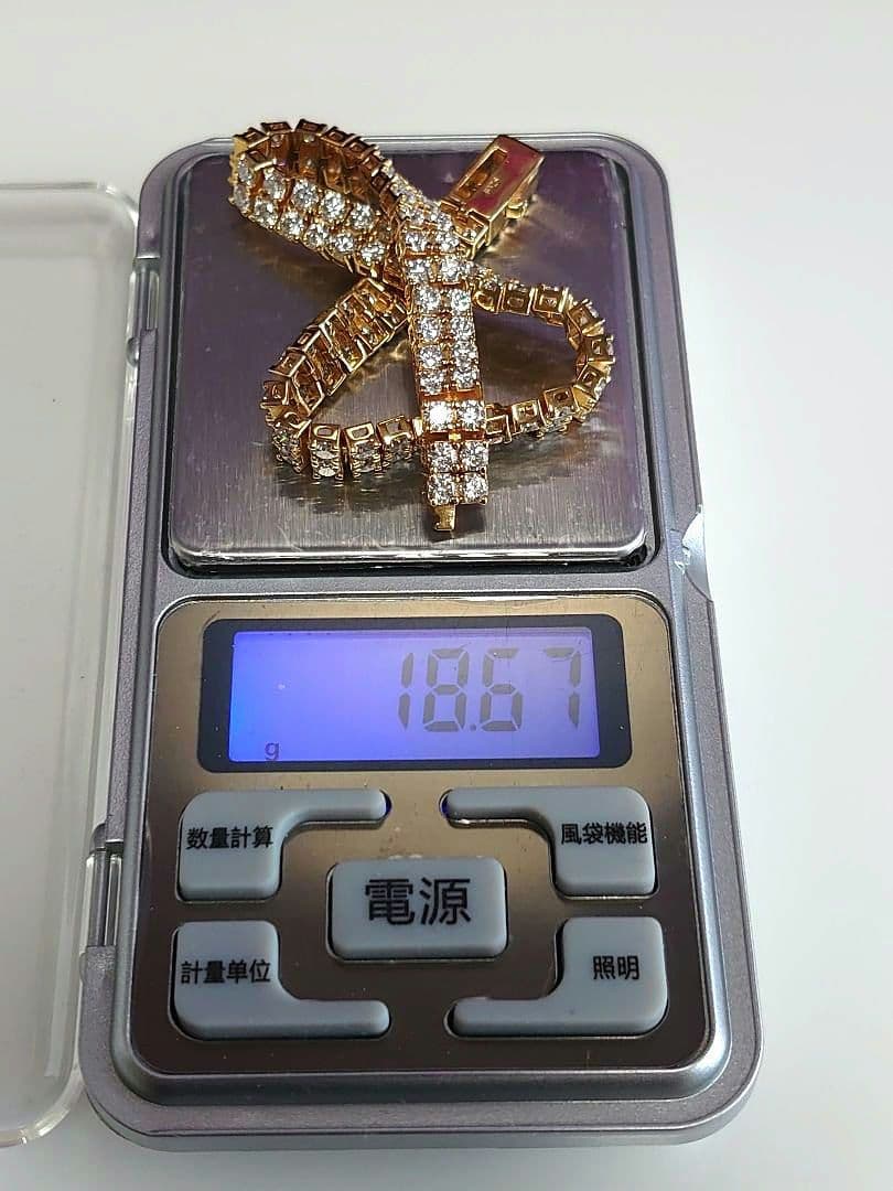 【希少２連☆太タイプ】 テニスブレスレット モアサナイト ６.８㎜ ブリンブリン