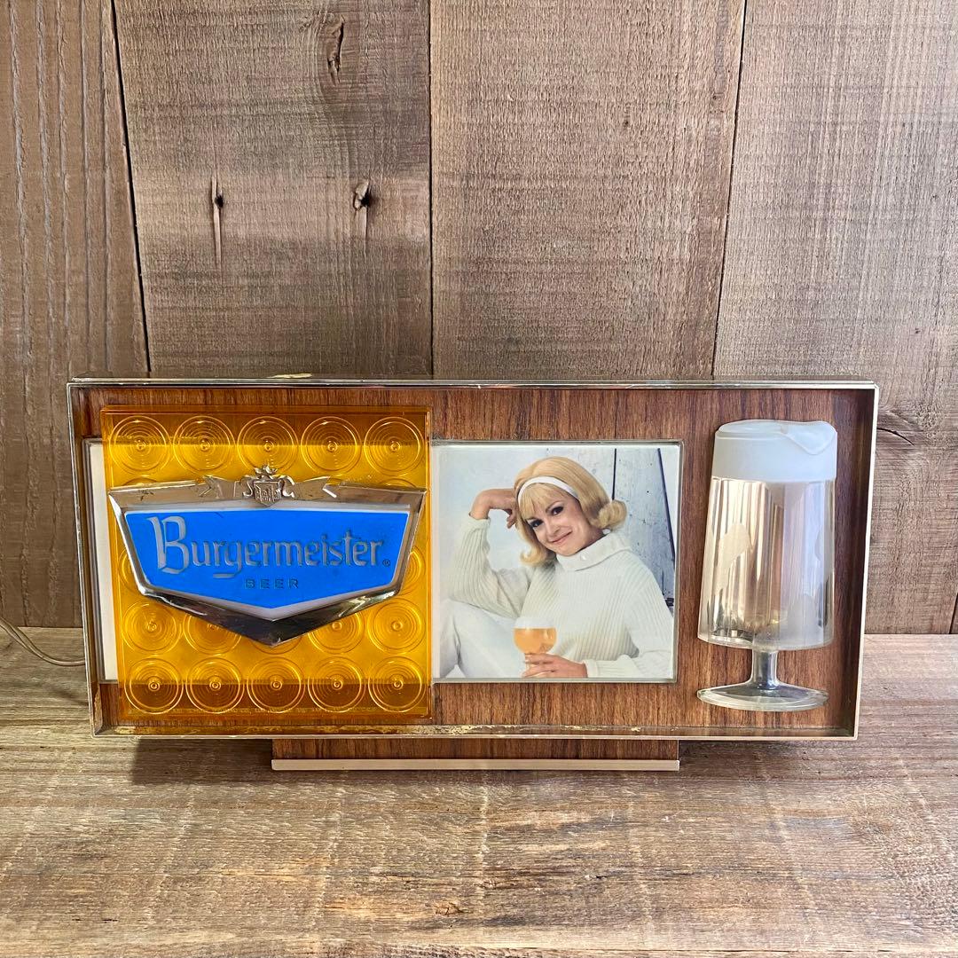 Burgermeister Beer★ナイトライトサインUSAビンテージ照明看板