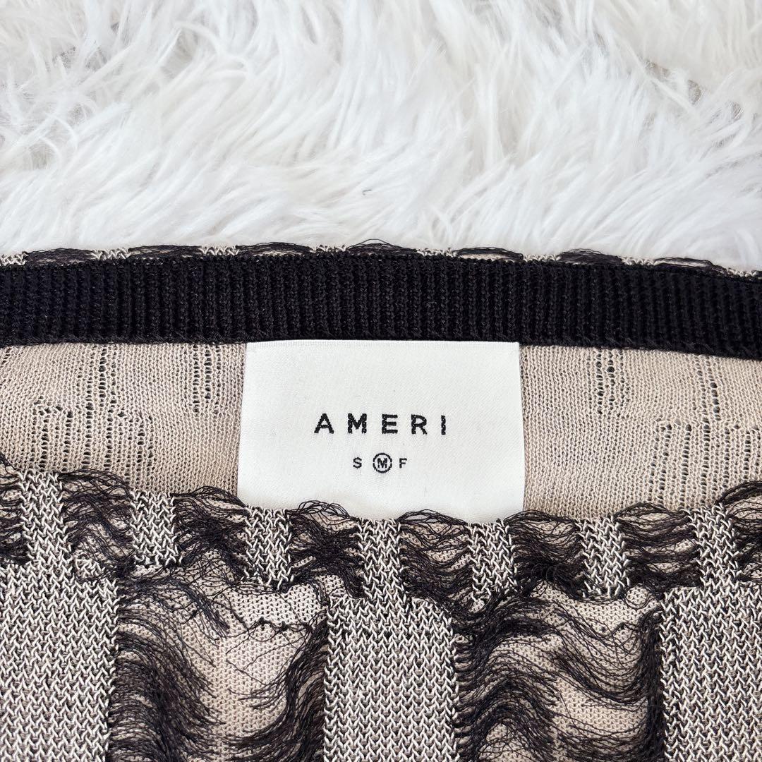 トップス AMERI MANY WAY JACQUARD SHORT KNIT TOP