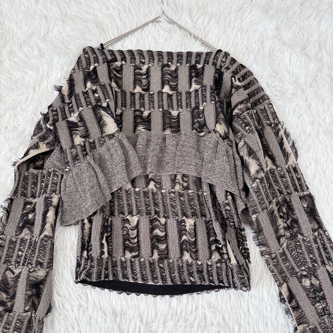 トップス AMERI MANY WAY JACQUARD SHORT KNIT TOP