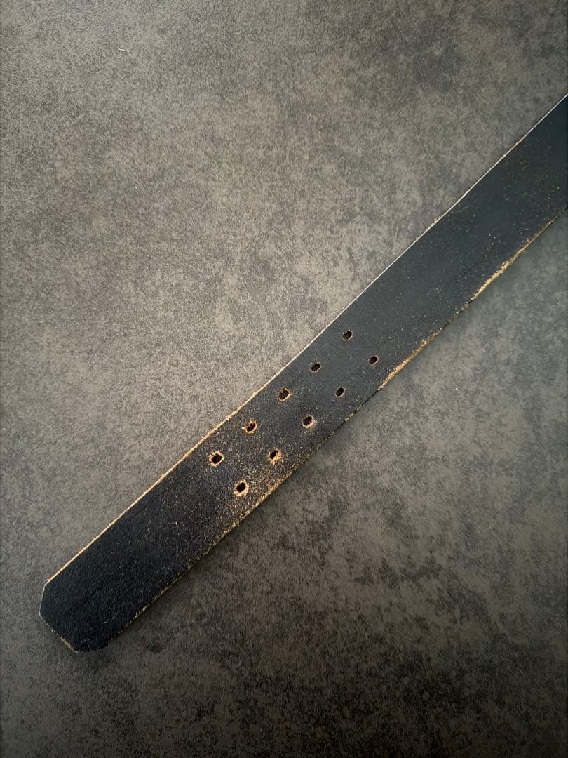 エヴィス ど根性ベルト レザーベルト 黒 ブラック EVISU