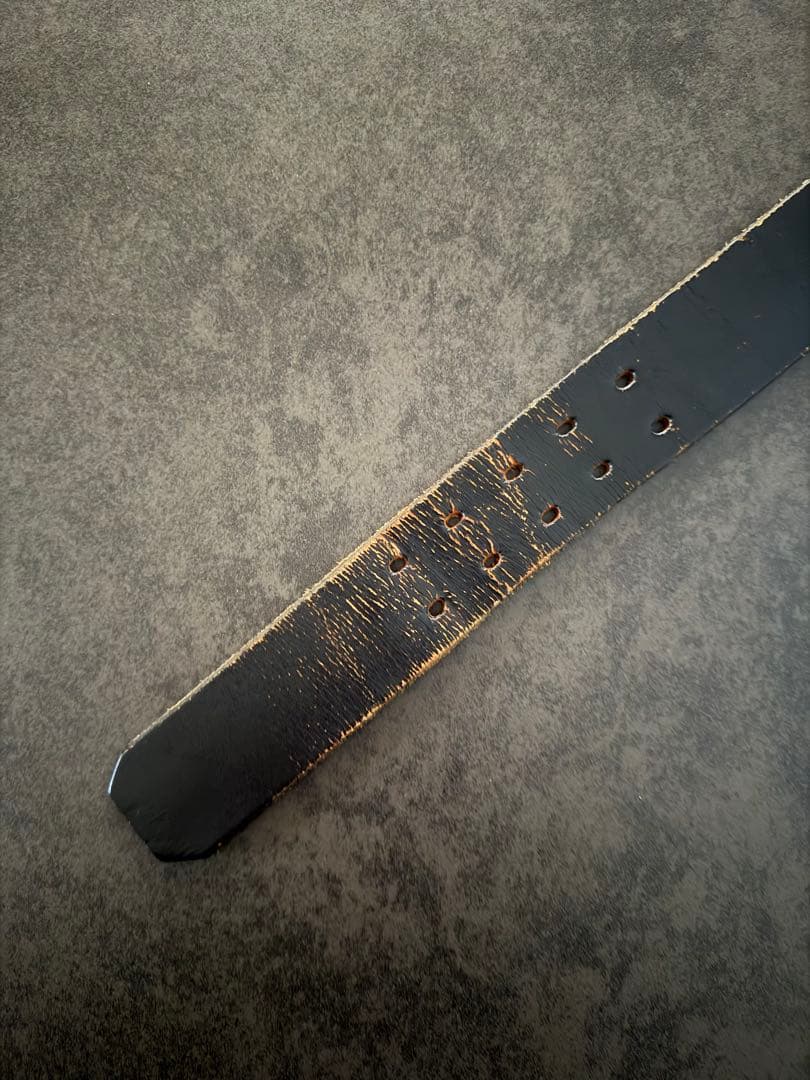 エヴィス ど根性ベルト レザーベルト 黒 ブラック EVISU