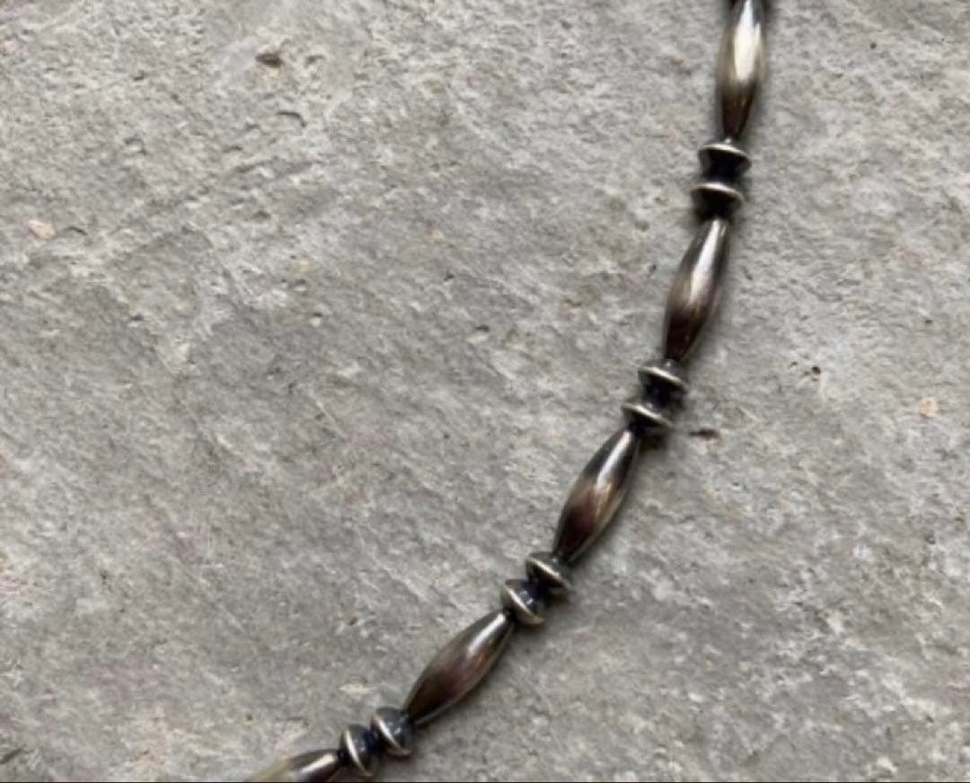 SV925製　ナバホパールのオリジナルデザインネックレス　45cm 粒大きめ