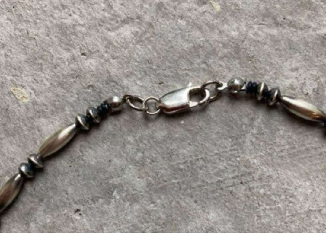 SV925製　ナバホパールのオリジナルデザインネックレス　45cm 粒大きめ