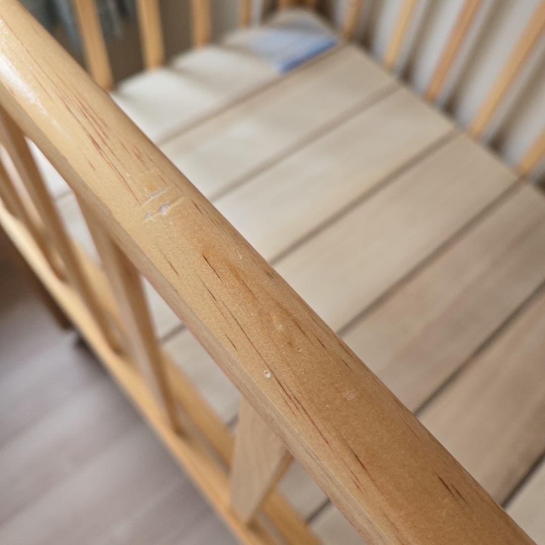 KATOJI木製ミニベビーベッド/ハイシート/キャスター/収納付き