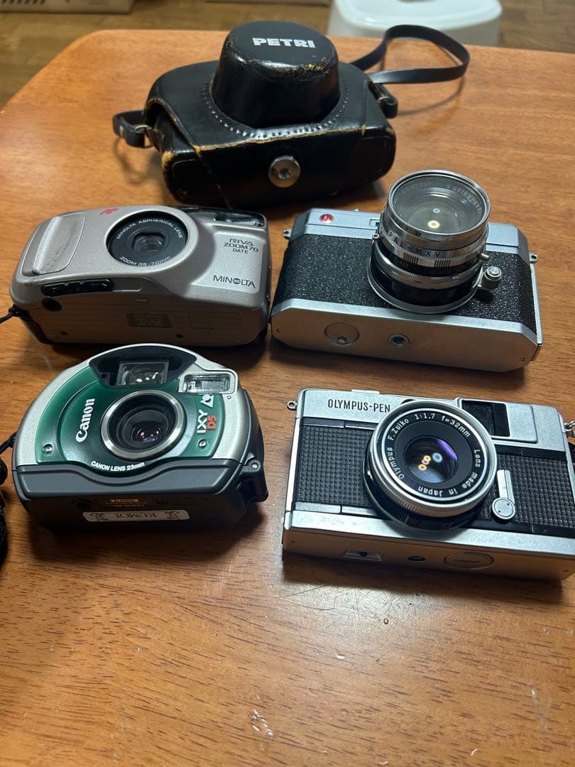 フィルムカメラセット PETRI Olympus Canon4個まとめ