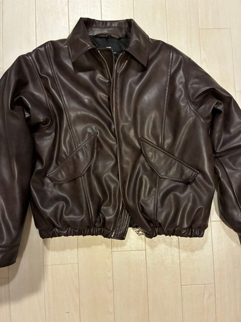 エアサーマルエリファーレザーブルゾン ブラウン レザー ジャケット ファー襟