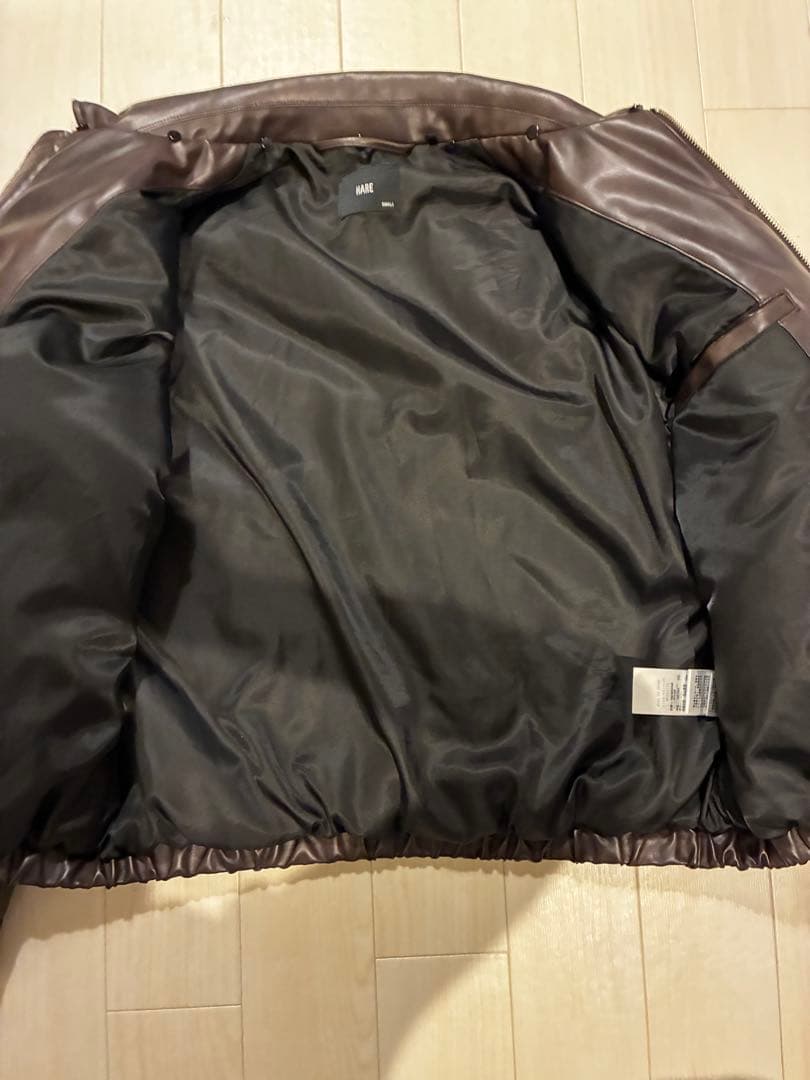 エアサーマルエリファーレザーブルゾン ブラウン レザー ジャケット ファー襟