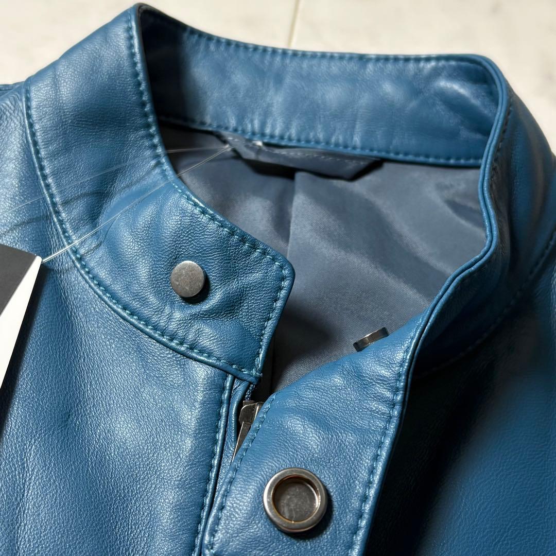 【未使用タグ付き】JOSEPH ラムレザー ライダースジャケット 46/M