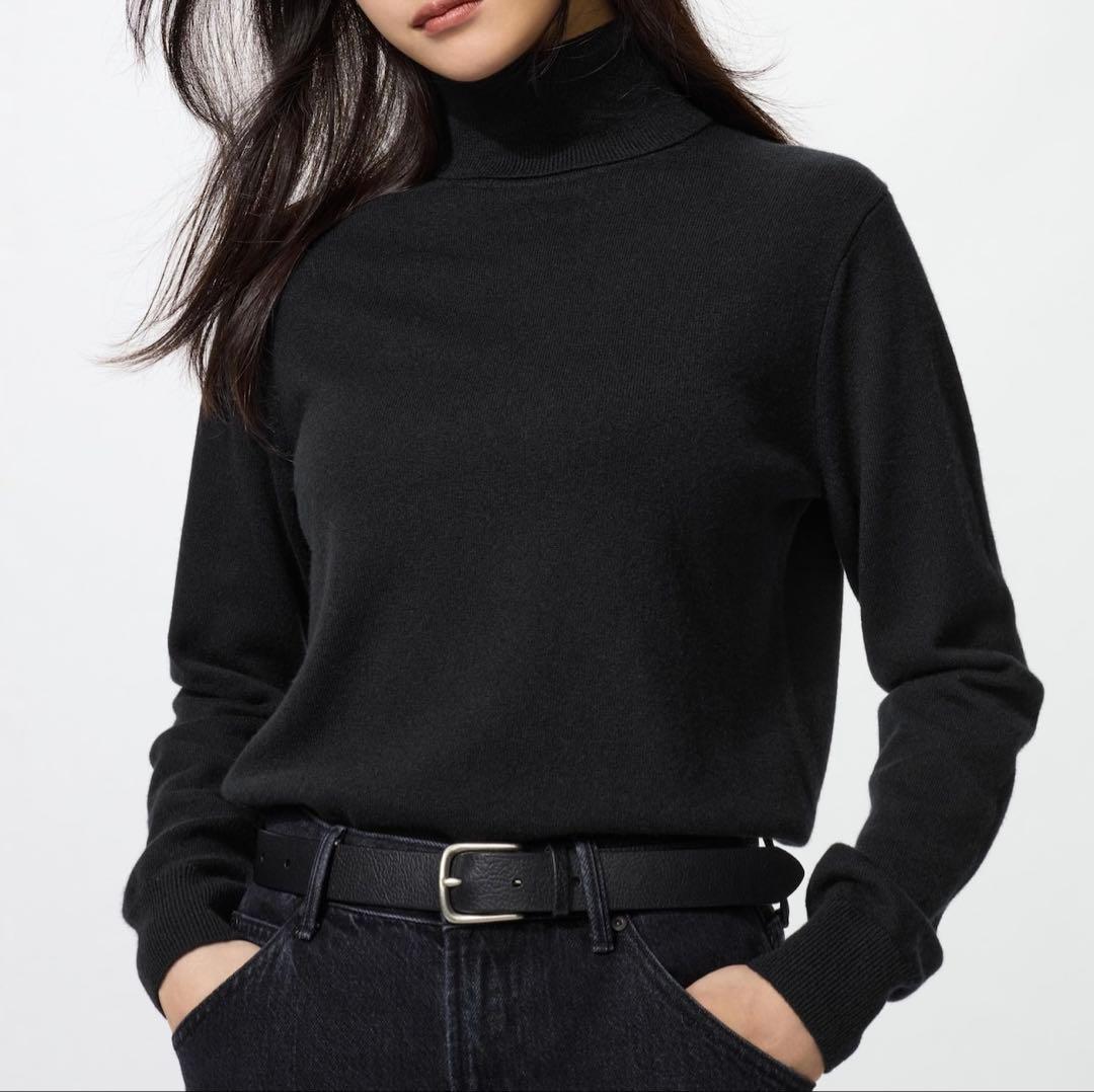 UNIQLOユニクロカシミアタートルネックセーター黒XXL未使用