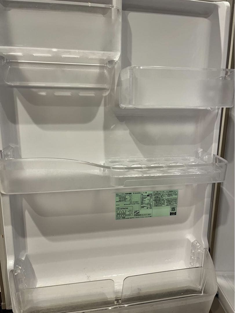 （美品）2021年製HITACHI冷蔵庫401L左開き R-K40RJL