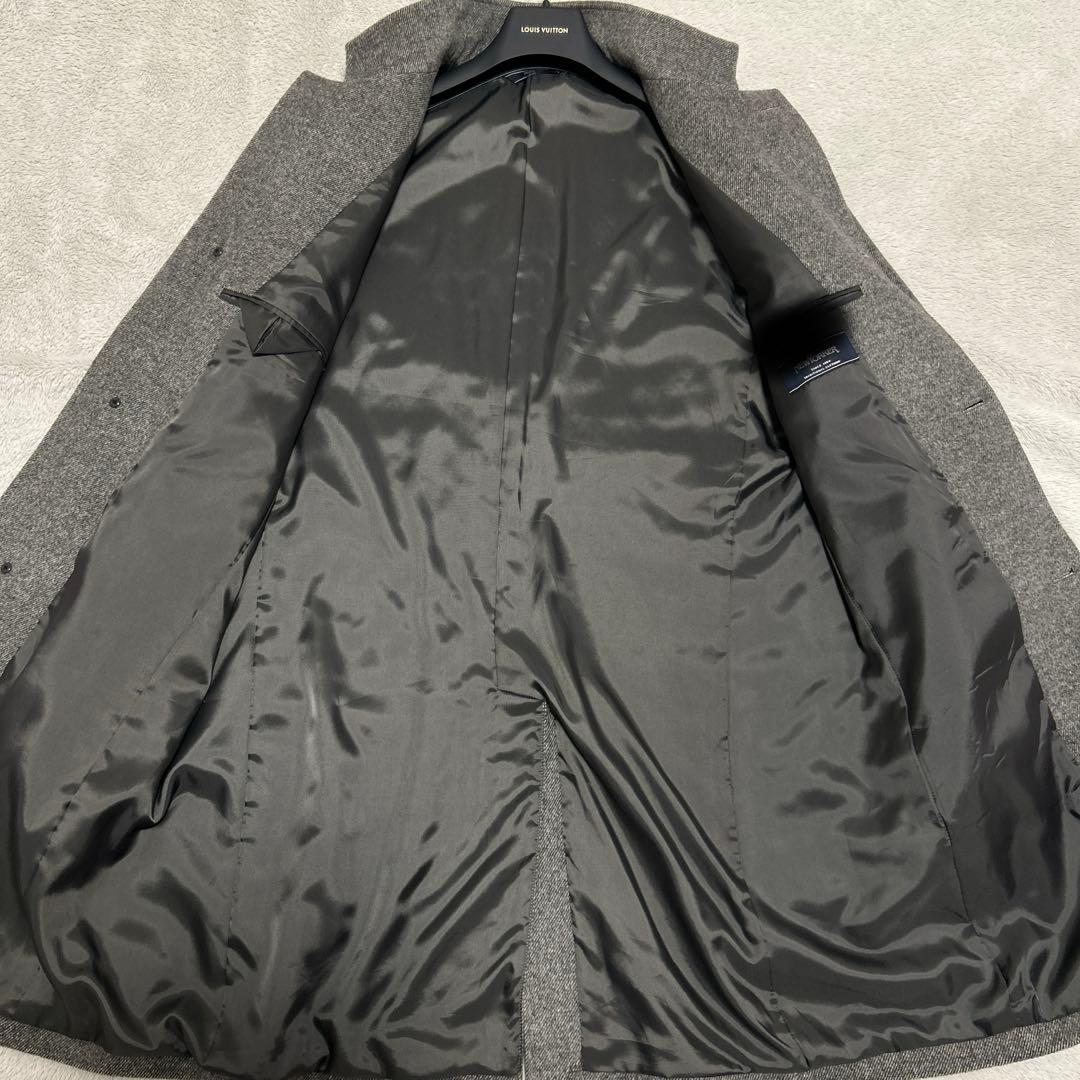 定価8万程　美品　ニューヨーカー　カシミヤ スタンドカラー　ロングコート 牛革