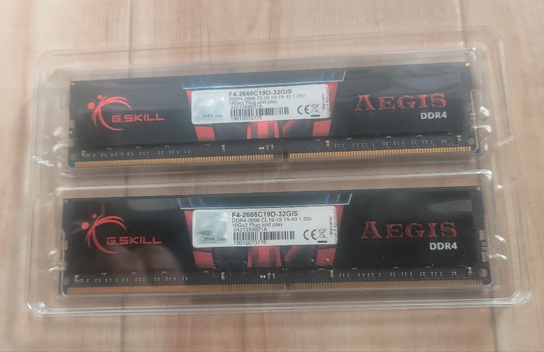 G.SKILL AEGIS DDR4 メモリー 2枚セット