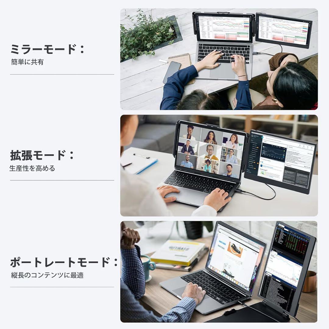 【大特価】デュアルモニター 14インチ IPSモバイルモニターFHD 1080P