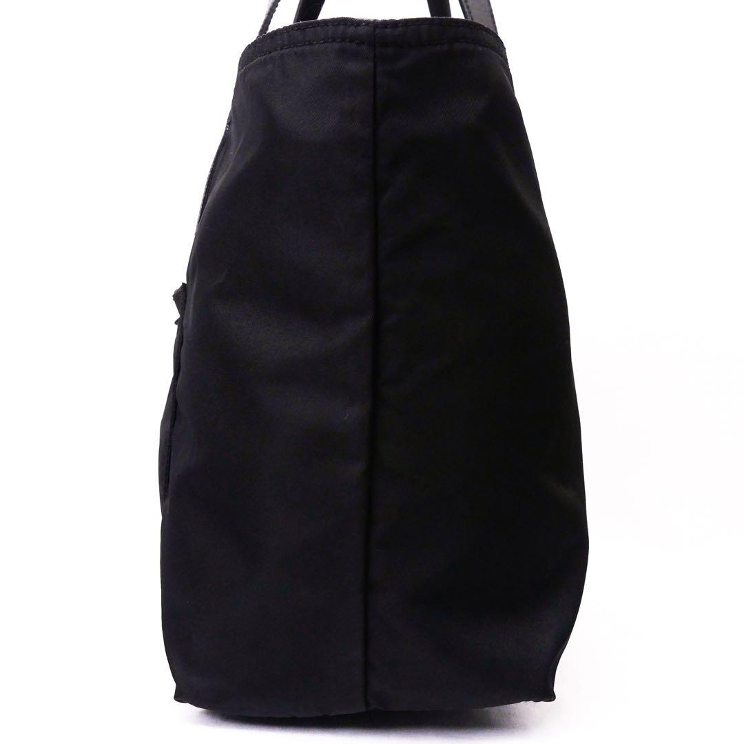 超美品 PRADA プラダ バッグ トートバッグ レザー ナイロン 黒