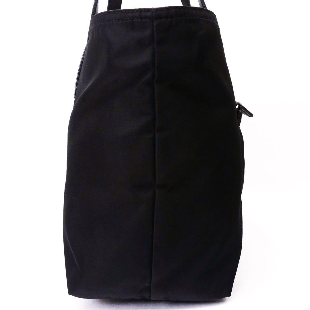 超美品 PRADA プラダ バッグ トートバッグ レザー ナイロン 黒