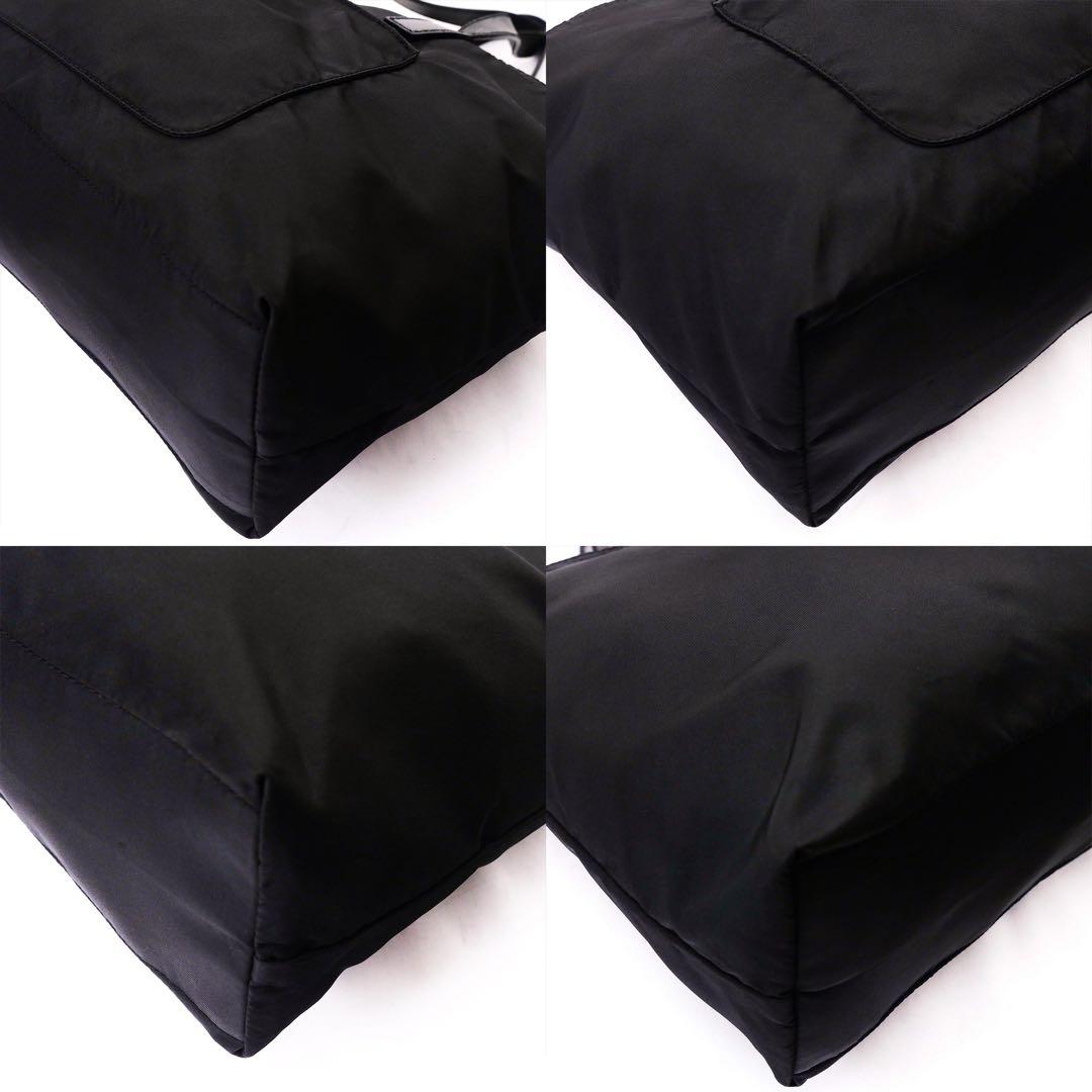 超美品 PRADA プラダ バッグ トートバッグ レザー ナイロン 黒