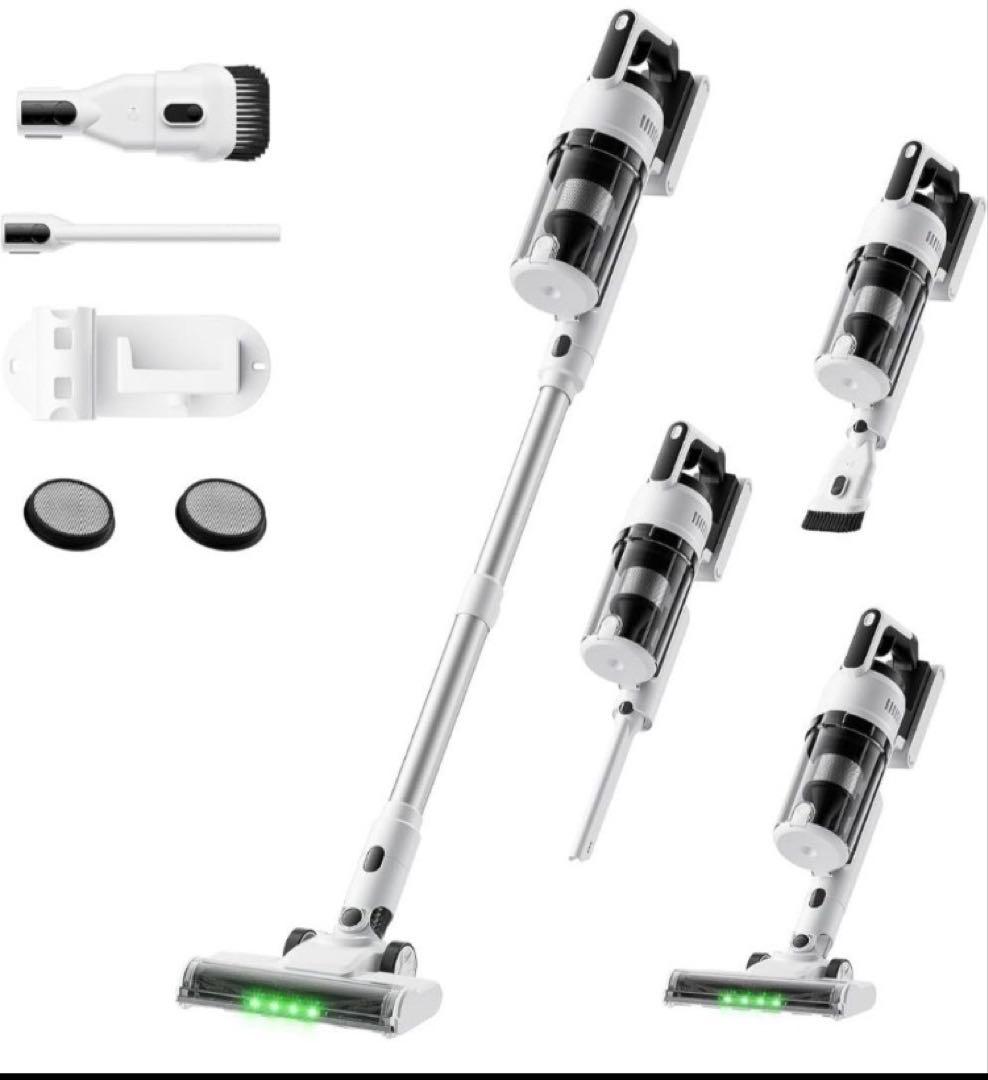 掃除機 コードレス 強力吸引　55分稼働 軽量 グリーンLED搭載