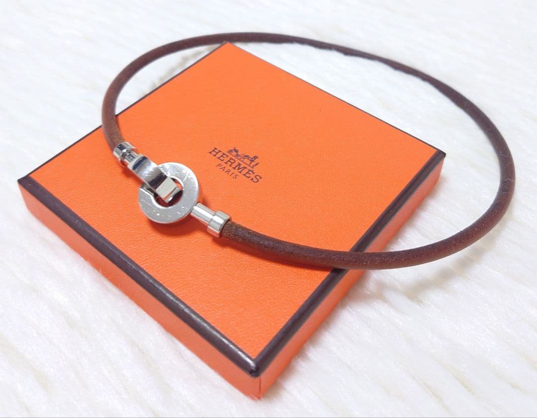 にんにん　極美品　エルメス　ランスロット　ロング　チョーカー　ブラウン