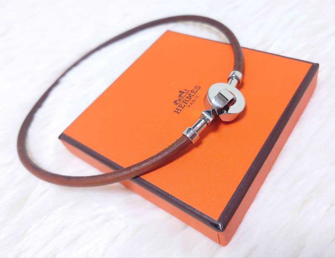 にんにん　極美品　エルメス　ランスロット　ロング　チョーカー　ブラウン