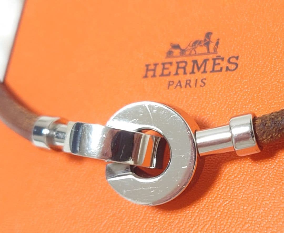 にんにん　極美品　エルメス　ランスロット　ロング　チョーカー　ブラウン