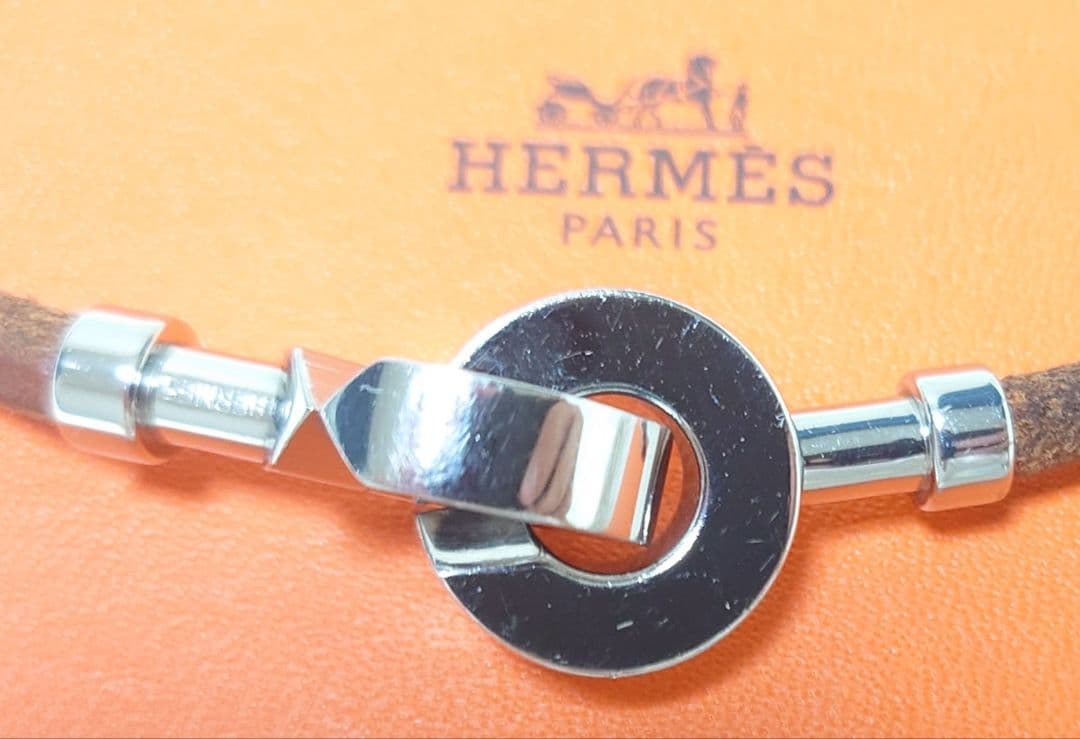 にんにん　極美品　エルメス　ランスロット　ロング　チョーカー　ブラウン