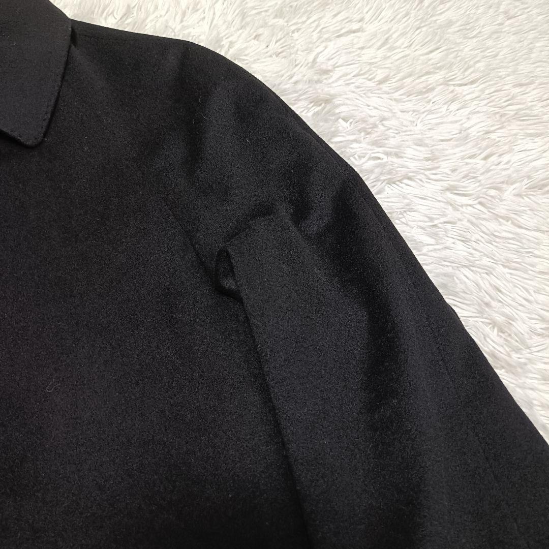 美品　深喜毛織　カシミヤ100 チェスターコース　ブラック　Sサイズ
