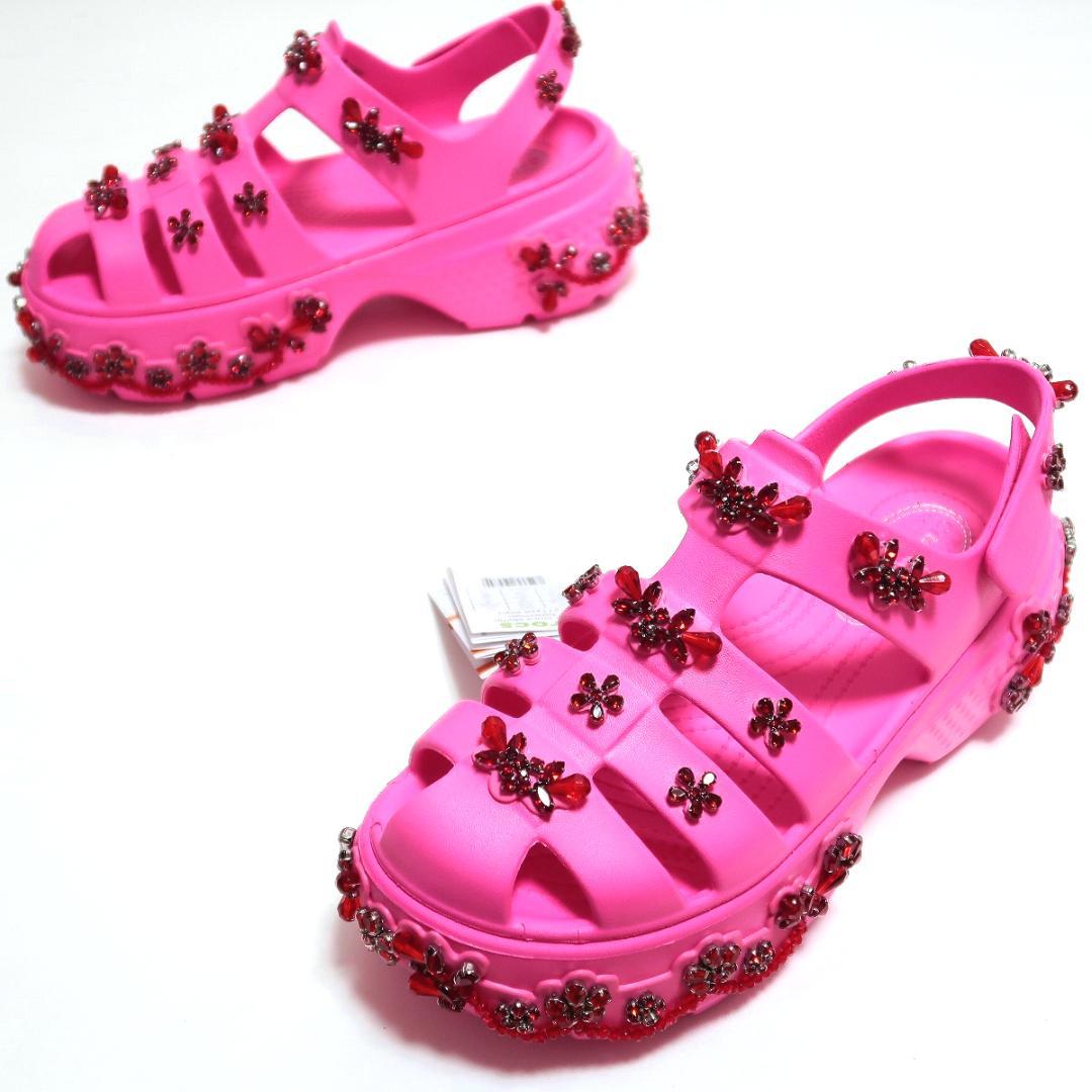 25 新品 シモーネロシャ クロックス 厚底 プラットフォーム サンダル ピンク