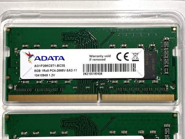 ADATAノートPCメモリ PC4-21300 DDR4 8GB 2枚セット