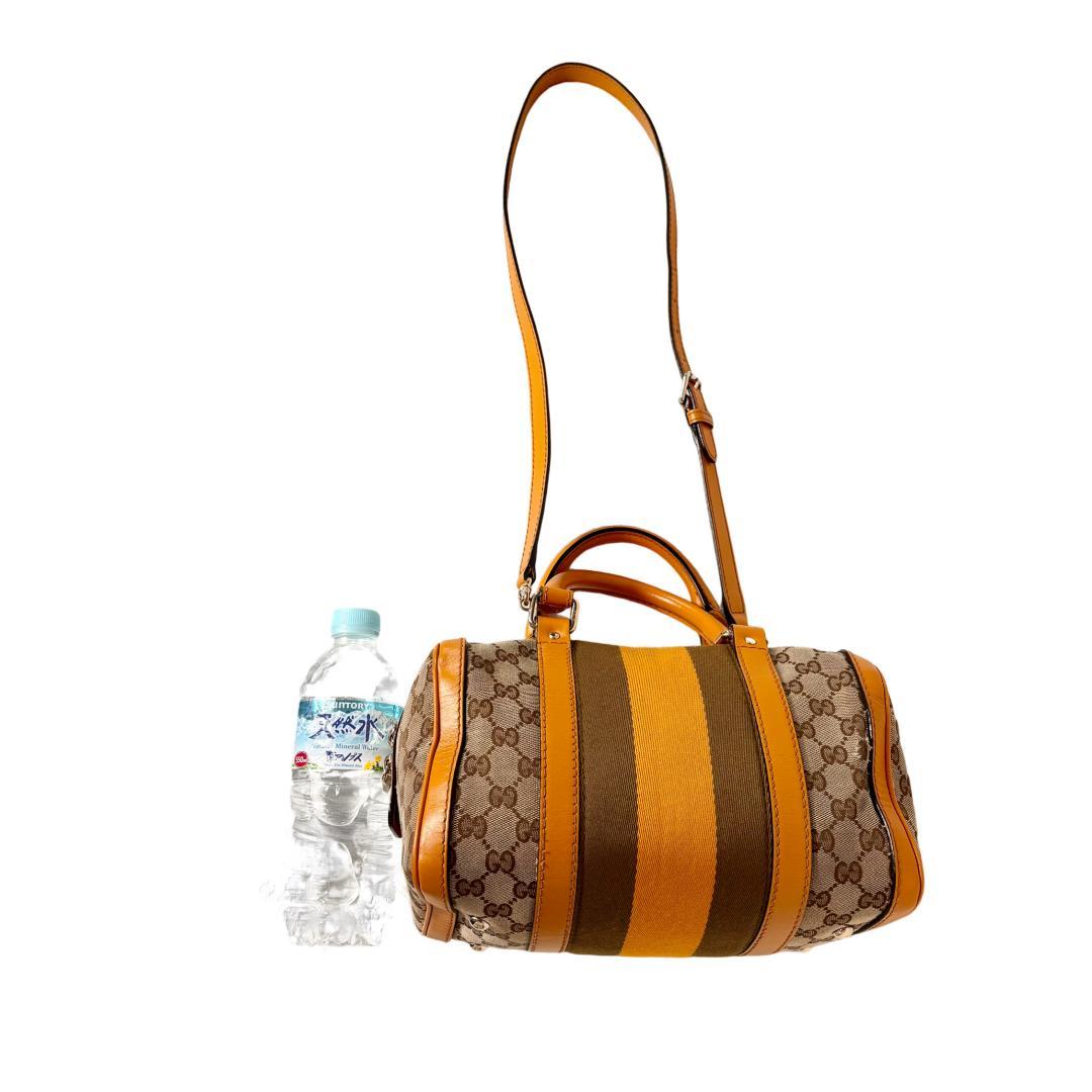 GUCCI グッチ　GGキャンバス　ボストンバッグ　２way　シェリーライン