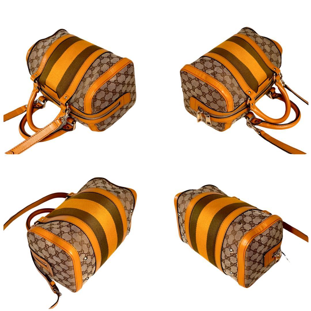 GUCCI グッチ　GGキャンバス　ボストンバッグ　２way　シェリーライン