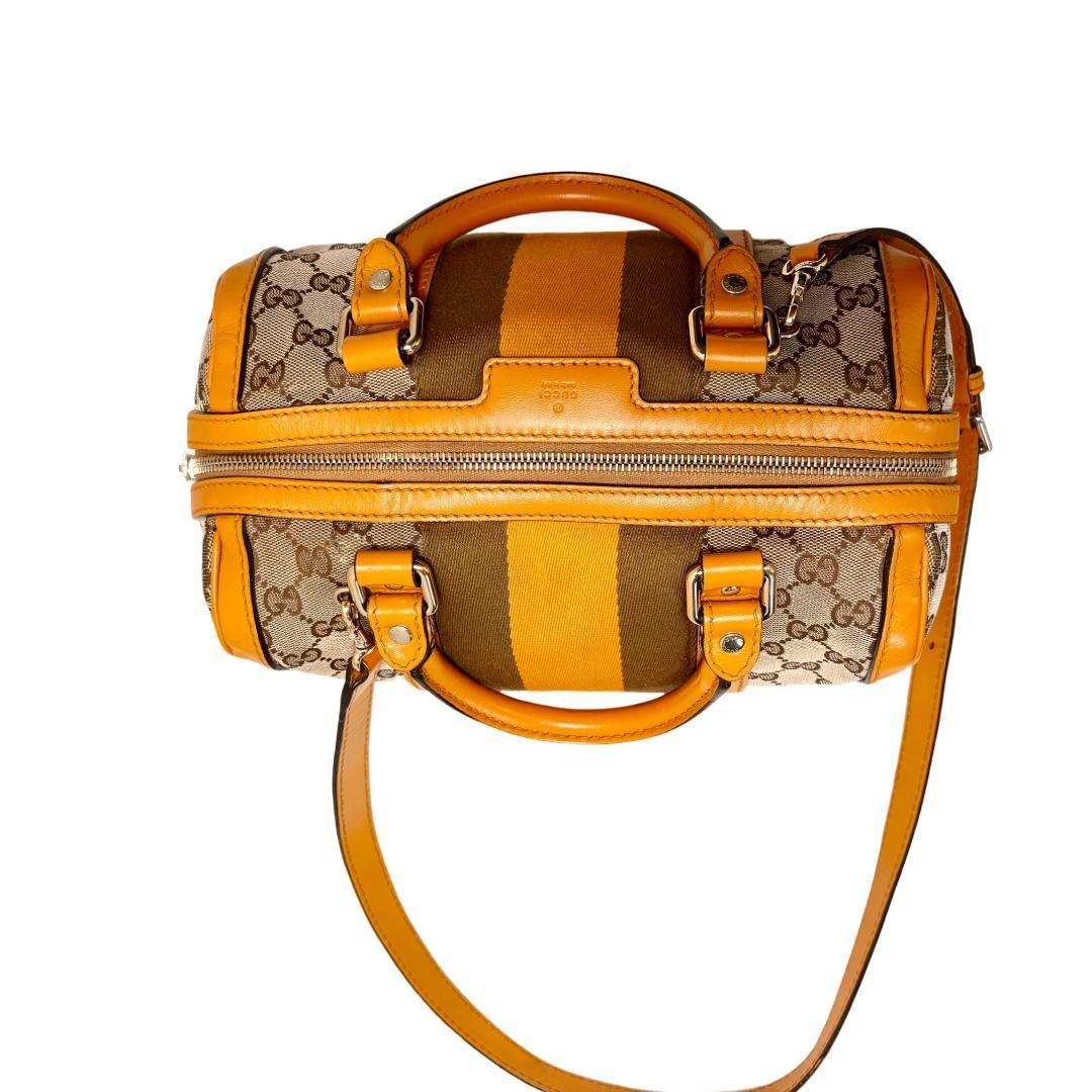 GUCCI グッチ　GGキャンバス　ボストンバッグ　２way　シェリーライン