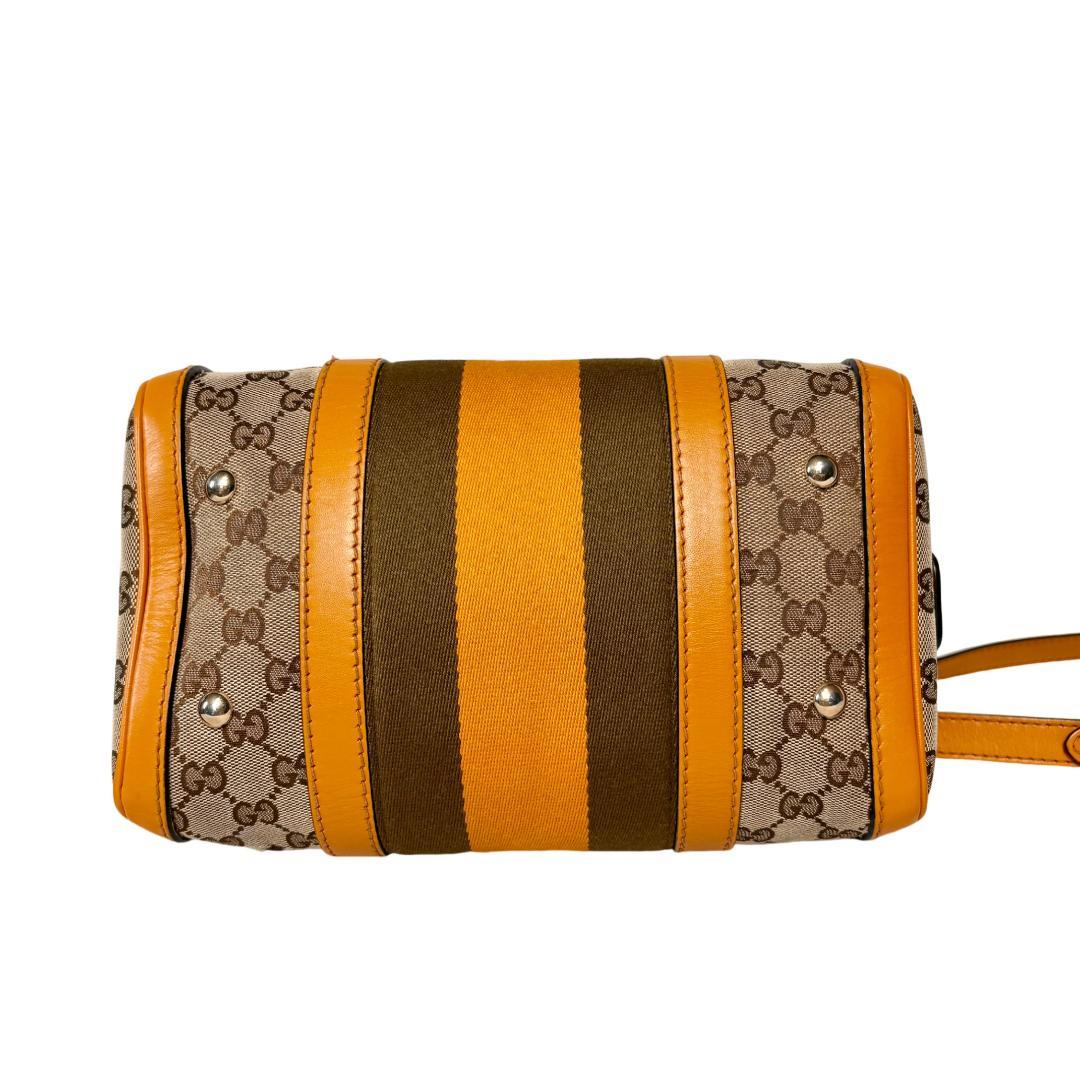 GUCCI グッチ　GGキャンバス　ボストンバッグ　２way　シェリーライン