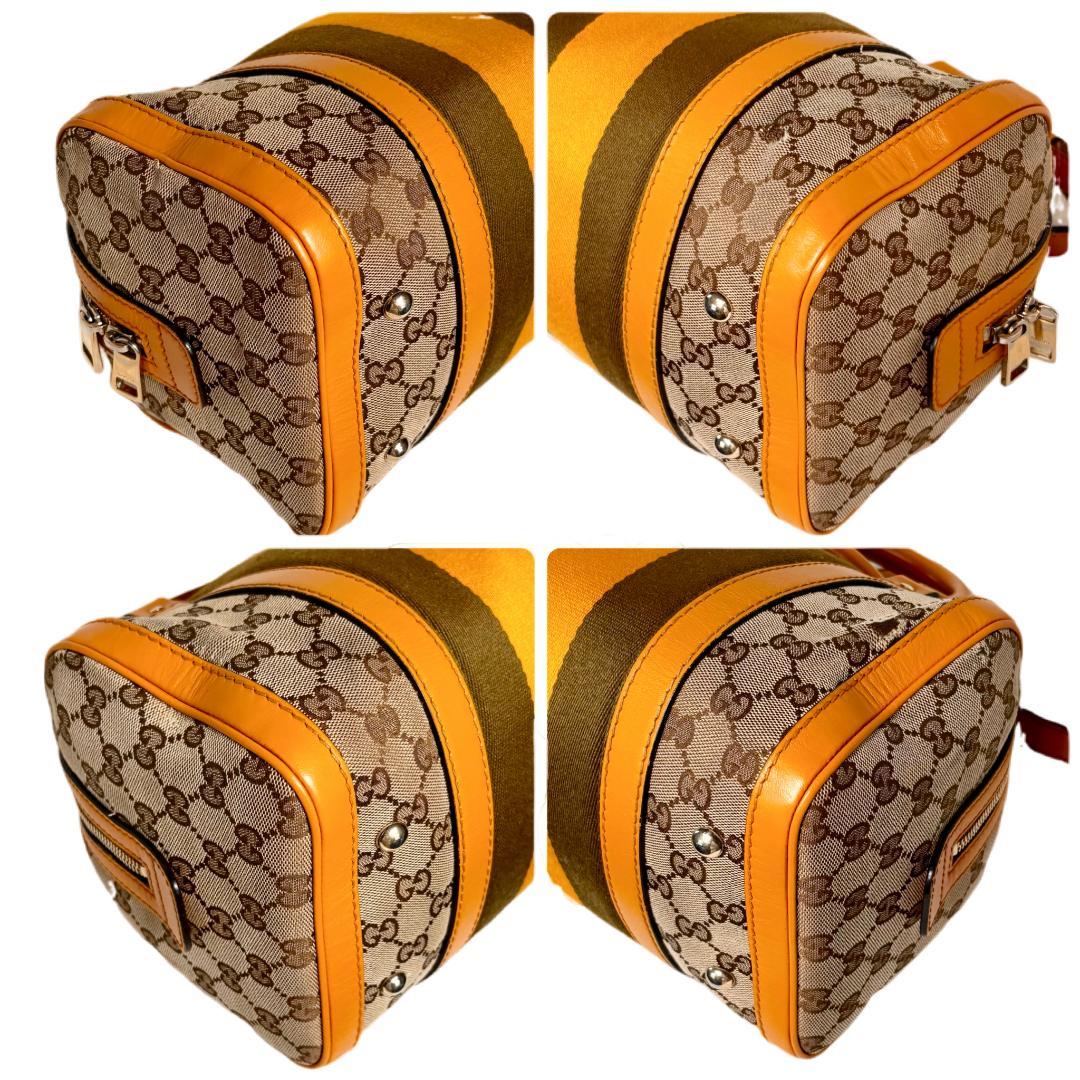 GUCCI グッチ　GGキャンバス　ボストンバッグ　２way　シェリーライン