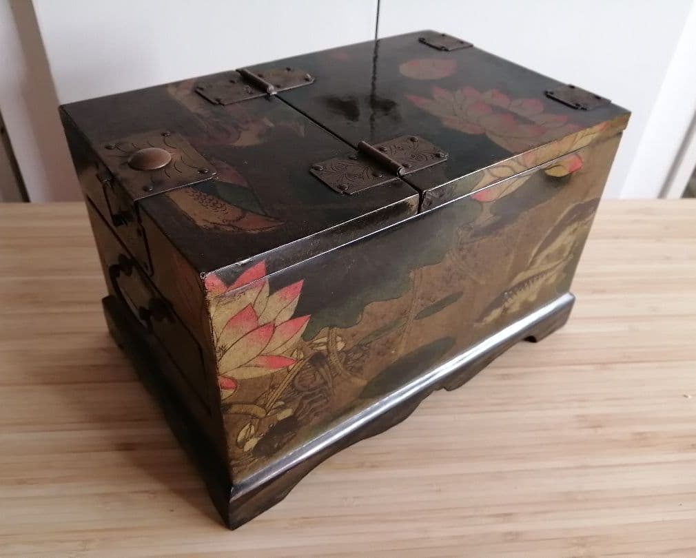 ジュエリーケース　韓国　宝石箱　メイクボックス　小物入れ　鏡　ミラー　李朝