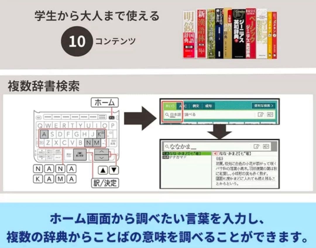 ゆうりろ カシオ 電子辞書 エクスワード XD-EZ4000 ホワイト
