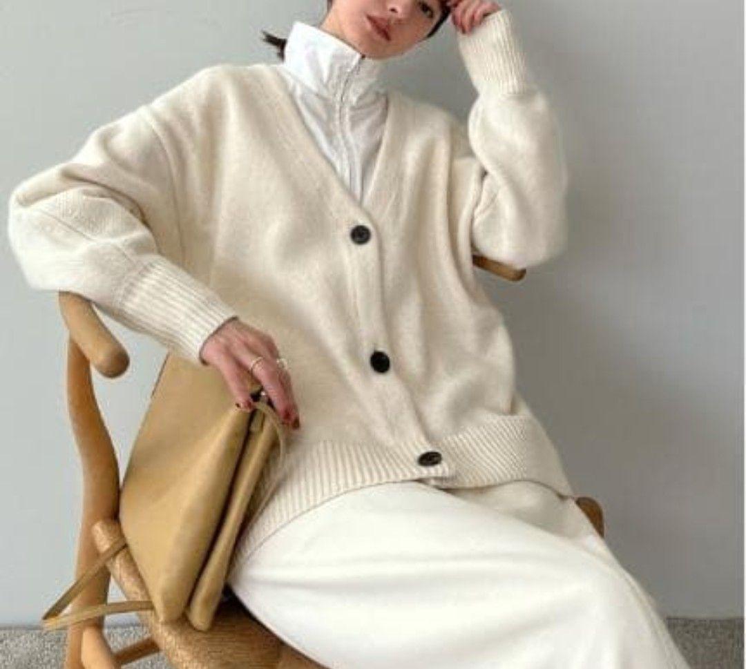 CLANE クラネ × Minami tanakaコラボ 上質エアニットカーデ白