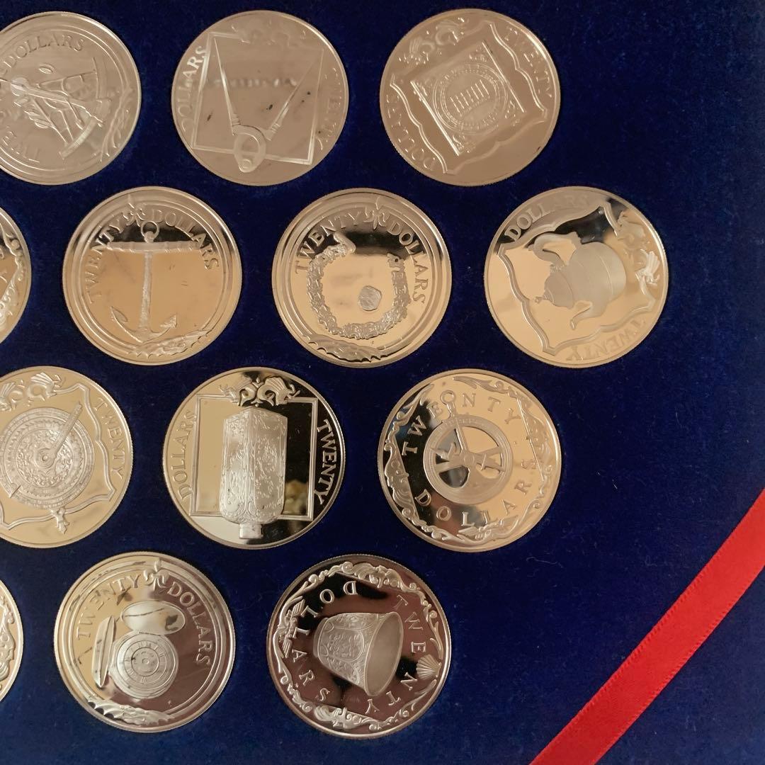 フランクリンミント カリブ海秘宝コレクション25点 プルーフ銀貨925銀